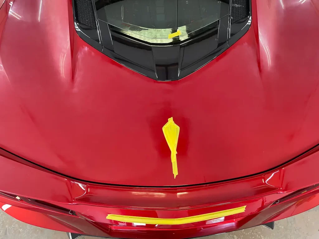 wet sanded c8 corvette  rear hatch